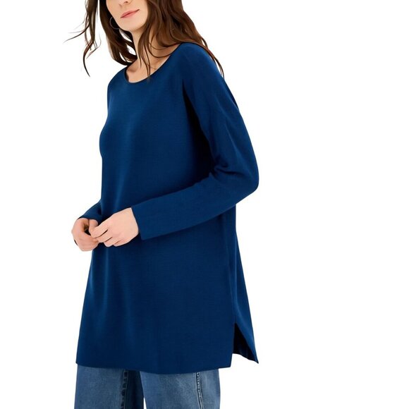 Eileen Fisher Boat Neck Tunic In Blumm Merino Wool ASO General Hospital Size S - Picture 1 of 10